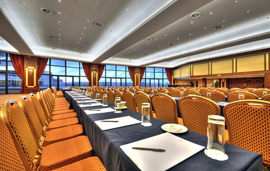 Conference room prepared for the sessions