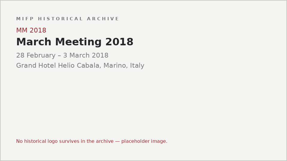 Typographic placeholder for March Meeting 2018: the archive holds no logo or image for this event