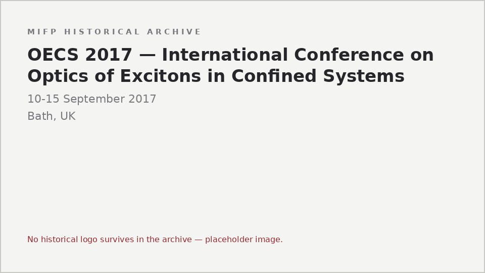 Typographic placeholder for OECS 2017 — International Conference on Optics of Excitons in Confined Systems: the archive holds no logo or image for this event