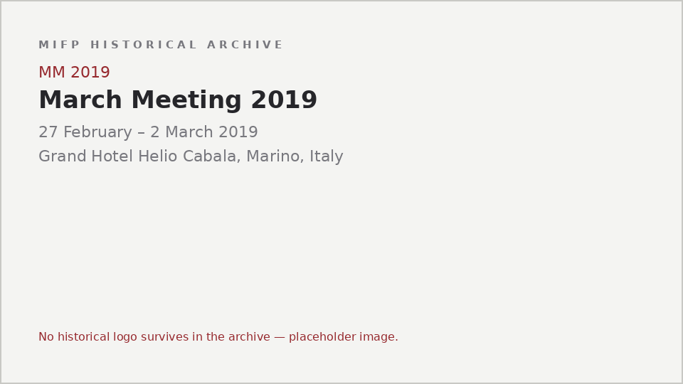 Typographic placeholder for March Meeting 2019: the archive holds no logo or image for this event