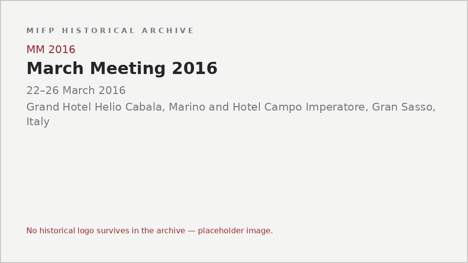 Typographic placeholder for March Meeting 2016: the archive holds no logo or image for this event